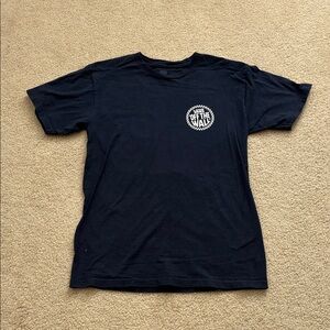Vans Navy Short Sleeve Tee with White Logo on Front and Back.